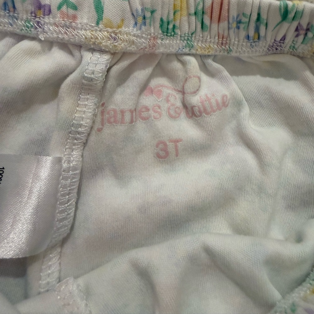 Pristine Like new JAMES & LOTTIE girl's two piece short set in full bloom 3T - Picture 5 of 10